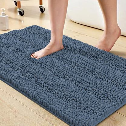 Turquoize Bathroom Runner Rug 17"x47", Soft Absorbent Chenille Bath Rug