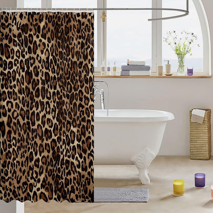 Leopard Print Shower Curtain Cheetah Safari Animal Bath Curtain Geometric Bathroom Shower Curtain Modern Abstract Pattern Bathroom Curtains Waterproof Cloth Fabric for Bathroom Decor 72" W x 72" L