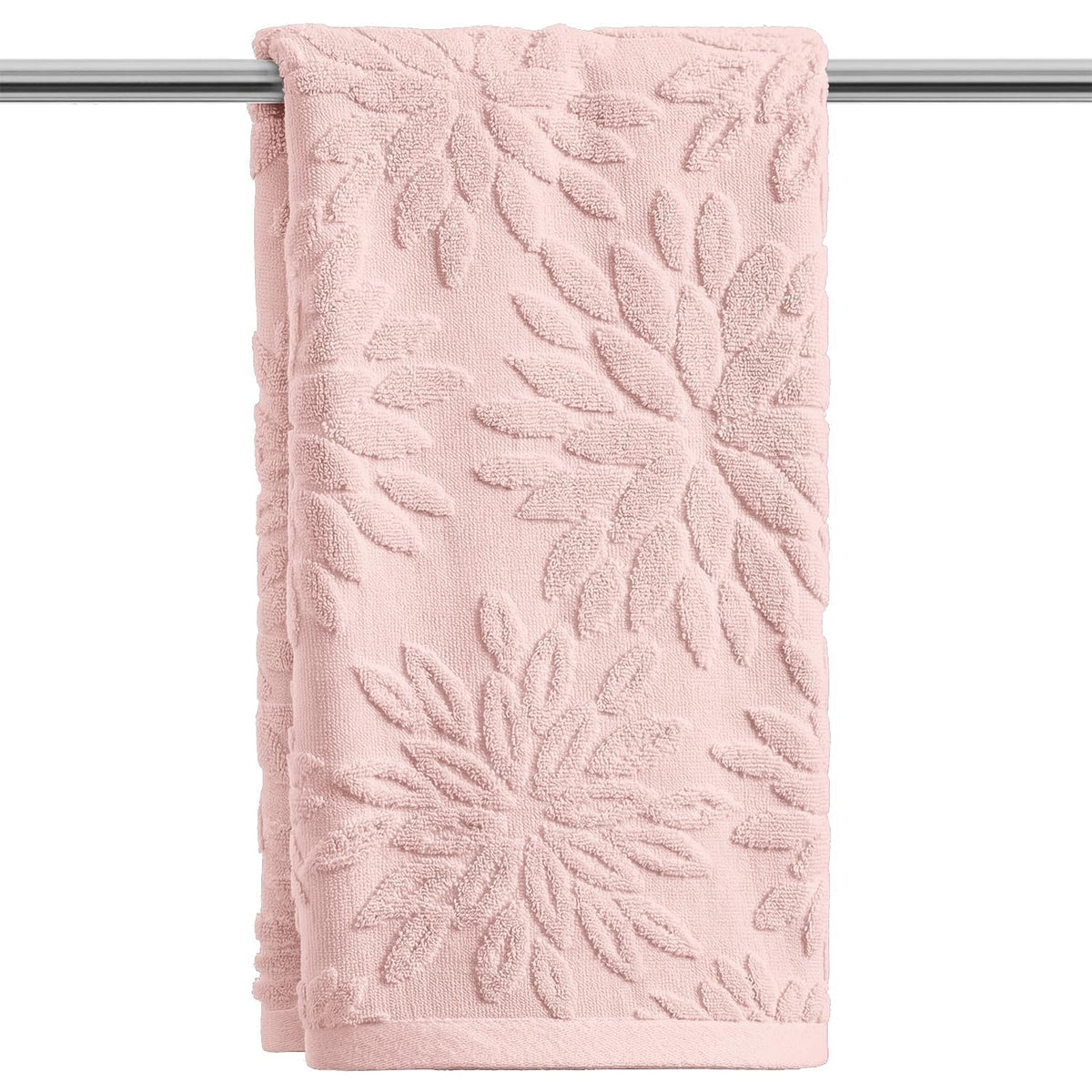 Artoid Mode 2 Pcs Olive Green 3D Dahlia Floral Jacquard Hand Towels for Bathroom, Cotton Soft Absorbent Bathroom Decor Towels, 13.7 x 29.5 Inch