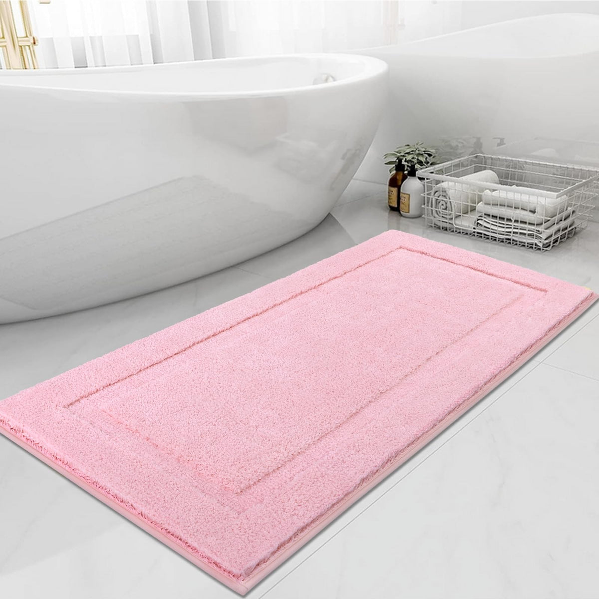 SHACOS Extra Soft Large Long Bathroom Runner Rug 60x24, White
