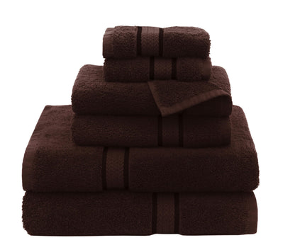 COTTON CRAFT Ultra Soft 6 Piece Towel Set - 100% Cotton Towels - Burgundy
