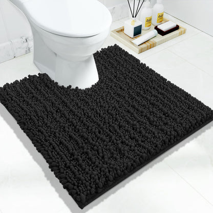 Yimobra Bathroom Rugs Non Slip Washable 32x20 Inch - Ultra Soft Absorbent Chenille Bath Mat, Quick Dry Shaggy Floor Carpet for Tub Shower, Gray Home Decor Accessories