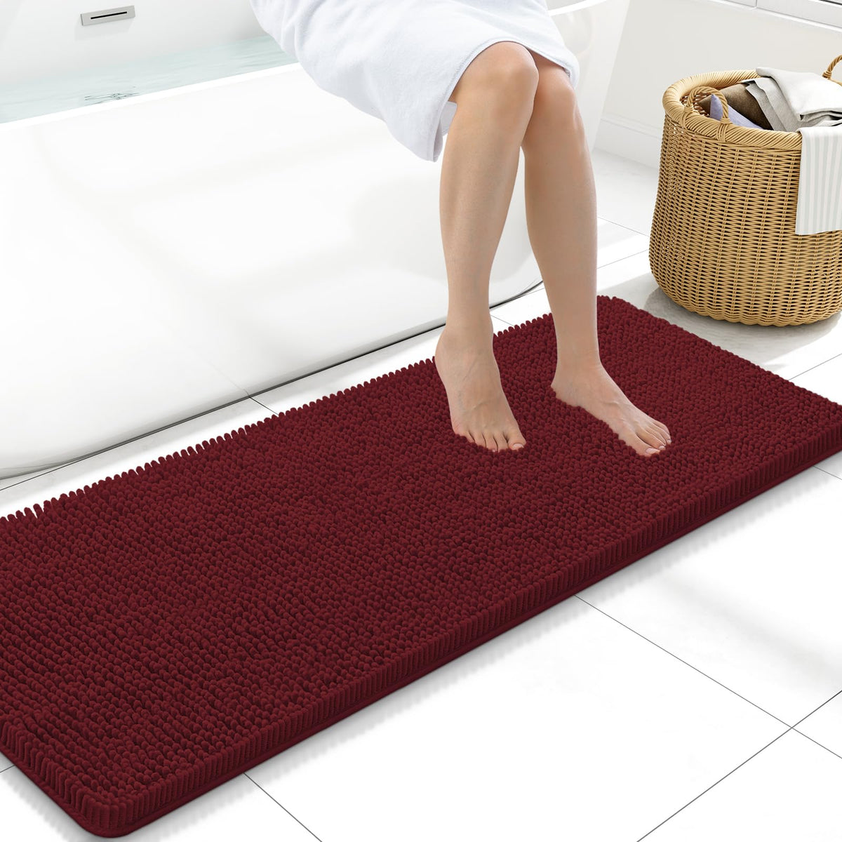 Arotive Bathroom Rugs 24x16, Soft Absorbent Shaggy Chenille Bath Rugs