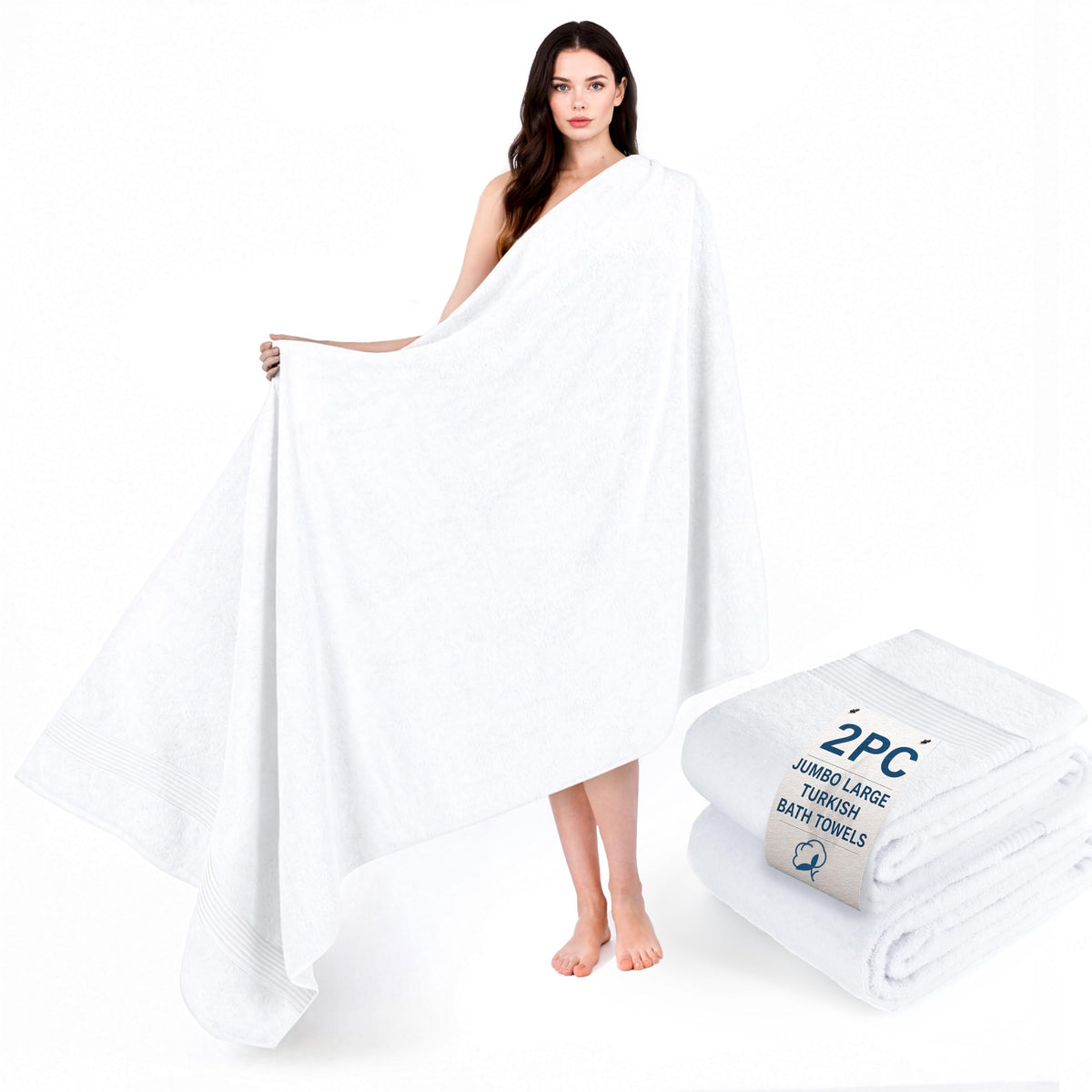Cotton Paradise 100% Cotton Turkish Towel Set, Soft Absorbent Quick Dry, 6 Piece Towel Set, Beige