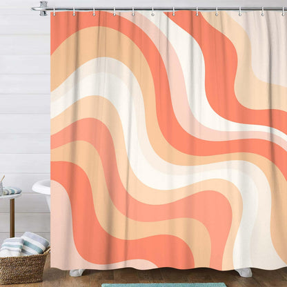 Bondjos Abstract Sage Green Shower Curtain,Boho Modern Geometric Line Art Decor,Abstract Minimalist Farmhouse Style Shower Curtain for Bathroom，Waterproof Polyester Fabric Bathroom Curtain,72x72 Inch