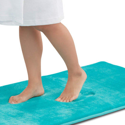 Memory Foam Bath Mat Non Slip Absorbent Super Cozy Velvet Bathroom Rug Carpet (20 inches X 32 inches, Grey)