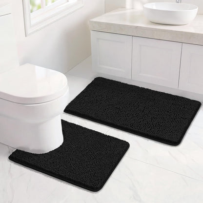 Bcoimo Small Bath Rug Mat,24x17 Chenille High Absorbent Latte Bathroom Mats