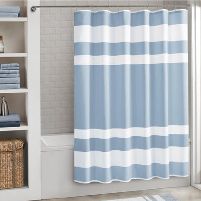 Madison Park Arbor Waffle Shower Curtain for Bathroom, 72 x 72, Beige