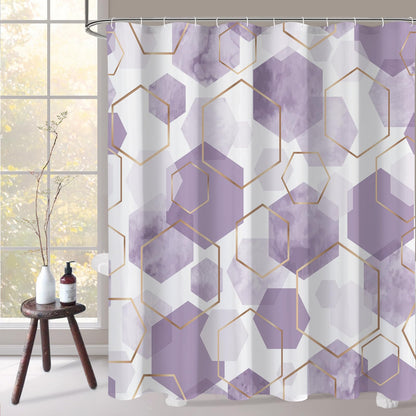 Litabel Sage Green Geometric Shower Curtain for Bathroom, 72x72