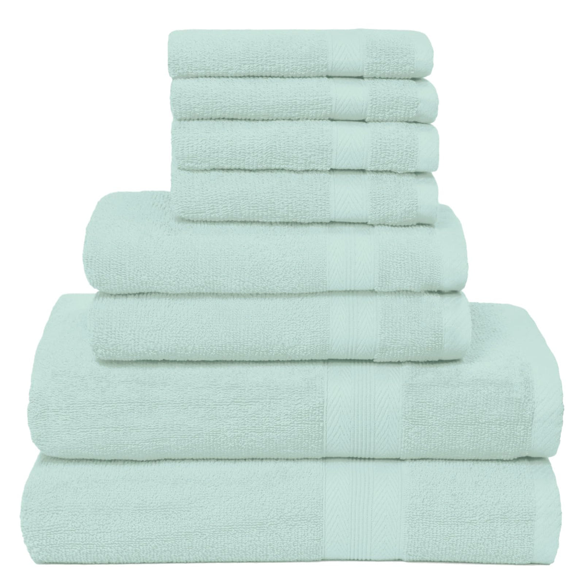 BOUTIQUO Navy Blue Towel Set - 8 Piece Bathroom Towel Set - 100% Ring Spun Cotton, 2 Bath Towel 27x54, 2 Hand Towel 16x28, 4 Washcloth 13x13 - Ultra Soft Highly Absorbent