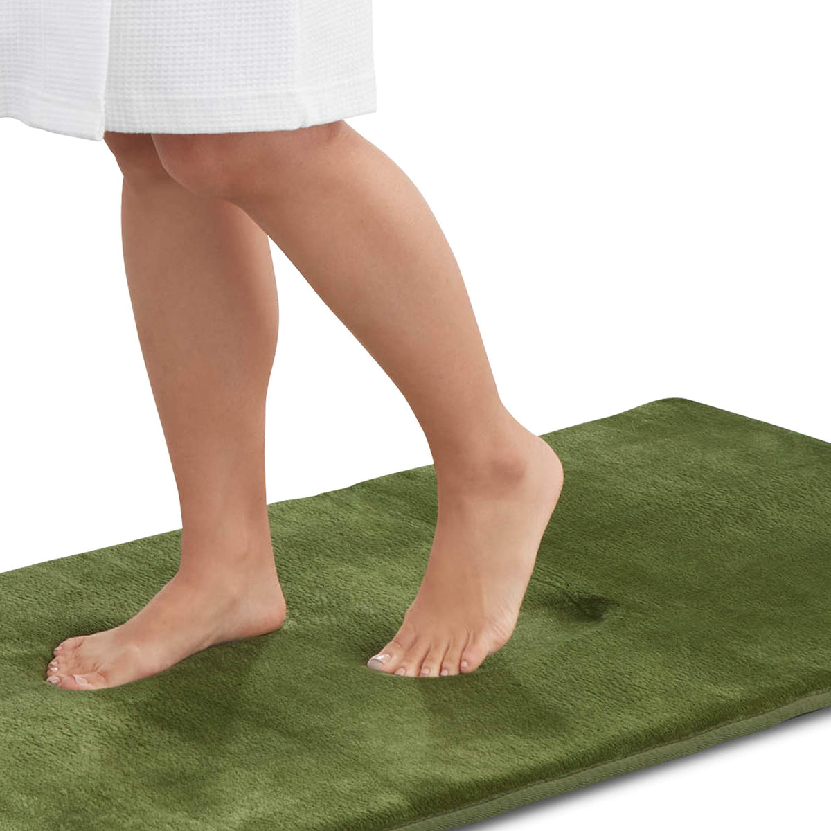 Memory Foam Bath Mat Non Slip Absorbent Super Cozy Velvet Bathroom Rug Carpet (20 inches X 32 inches, Grey)