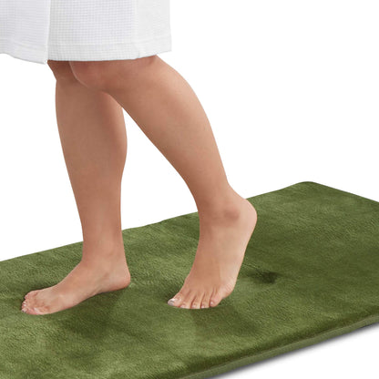 Memory Foam Bath Mat Non Slip Absorbent Super Cozy Velvet Bathroom Rug Carpet (20 inches X 32 inches, Grey)