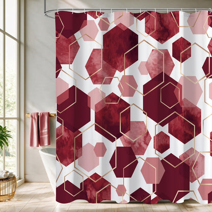 Litabel Sage Green Geometric Shower Curtain for Bathroom, 72x72