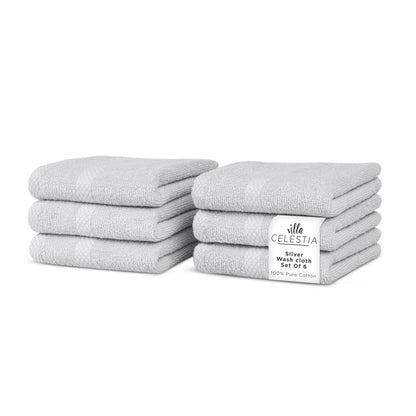 Villa Celestia 100% Cotton Bath Towel Set of 18-4 Bath Towels, 6 Hand Towels, 8 Wash Cloths, Sustainable, Soft, Highly Absorbent, Combed Cotton 18 Piece Set for Hotels, Spa, Bathroom, Dorm, Blue