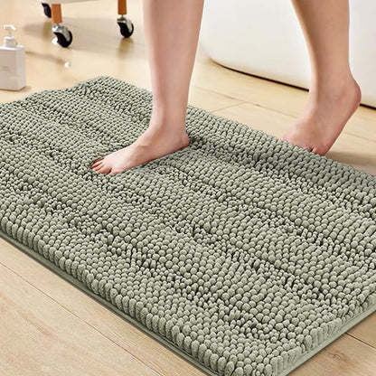 Turquoize Bathroom Runner Rug 17"x47", Soft Absorbent Chenille Bath Rug