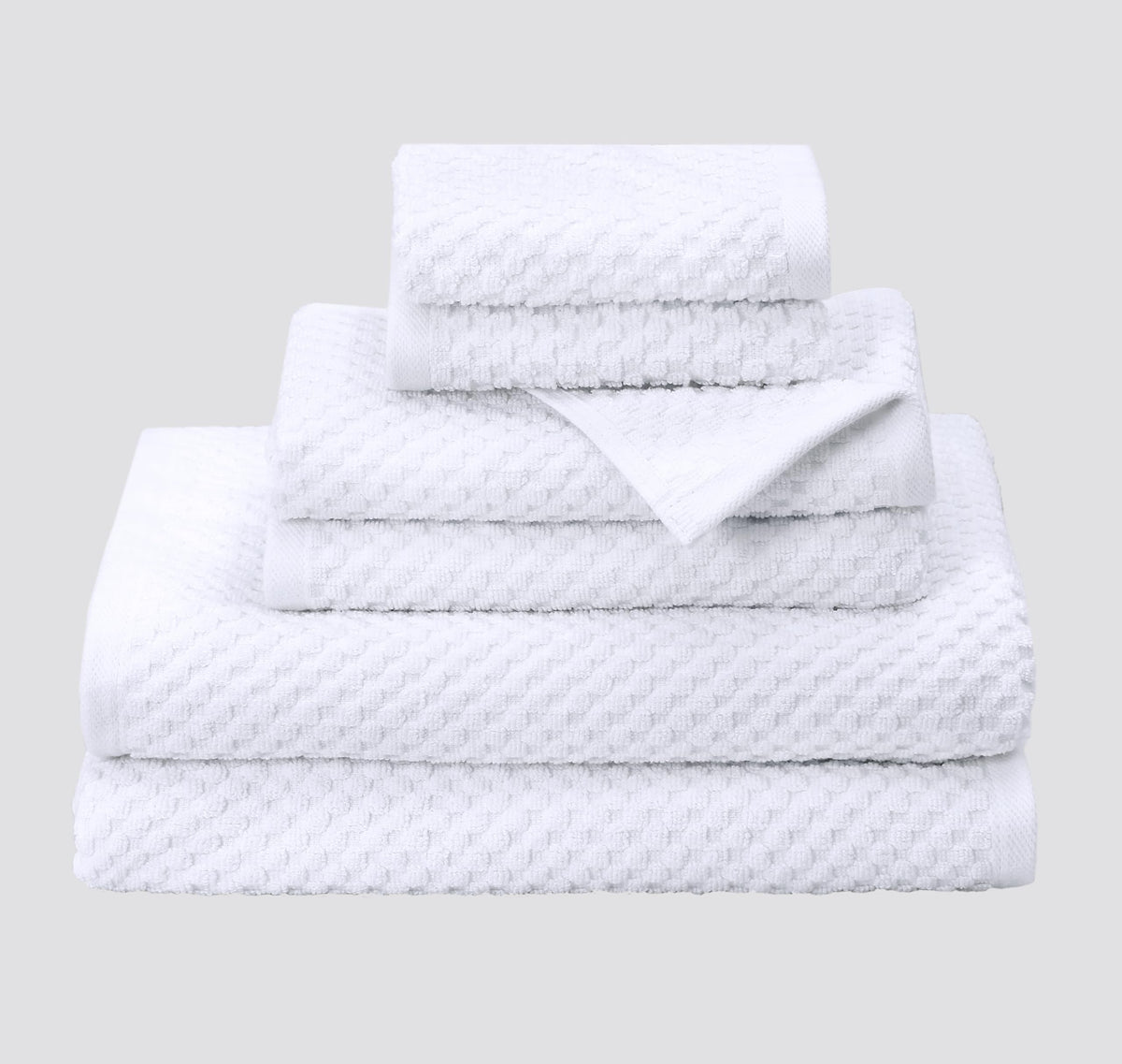 COTTON CRAFT Euro Spa Waffle Weave Bath Towels - Set of 4 Grey Towels
