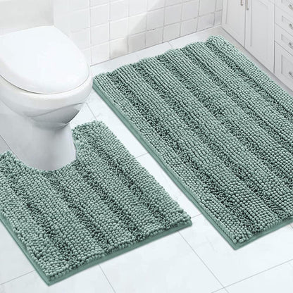 Turquoize Bathroom Runner Rug 17"x47", Soft Absorbent Chenille Bath Rug
