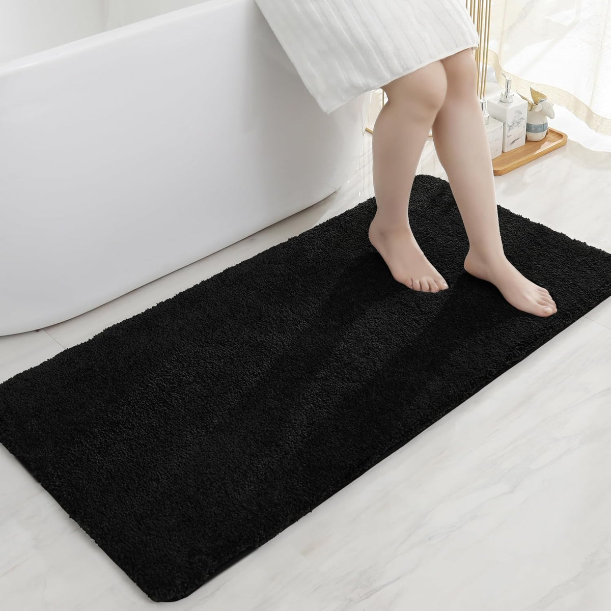 COSY HOMEER Extra Thick Bath Rugs for Bathroom Non Slip Bath Mat 20x32 Navy