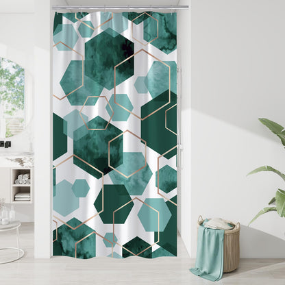 Litabel Sage Green Geometric Shower Curtain for Bathroom, 72x72