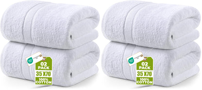 Utopia Towels Jumbo Bath Sheets, 2 Pack, 35x70 in, 600 GSM Cotton, Grey