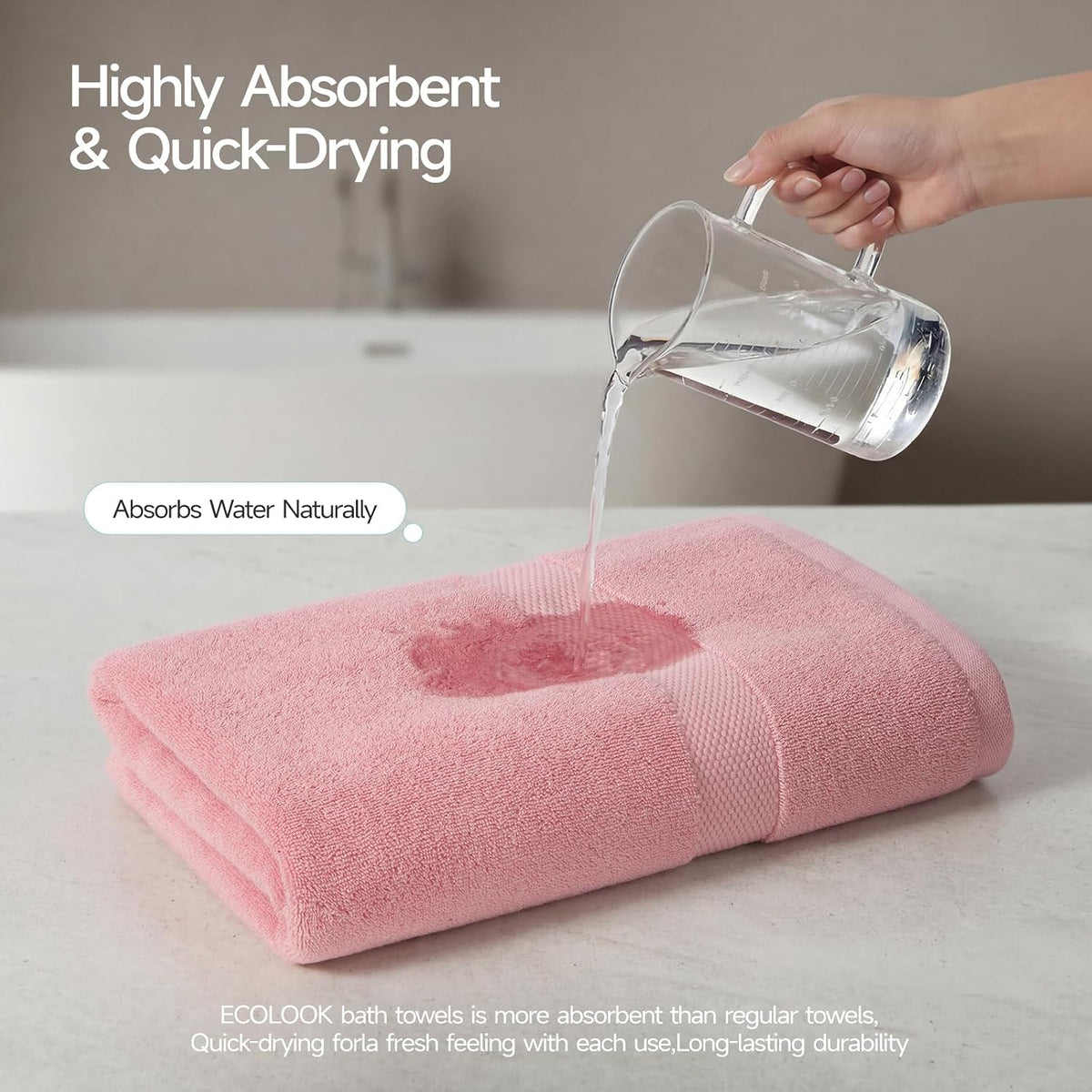 ecolook Ultra Soft 6-Piece Towel Set, 100% Cotton