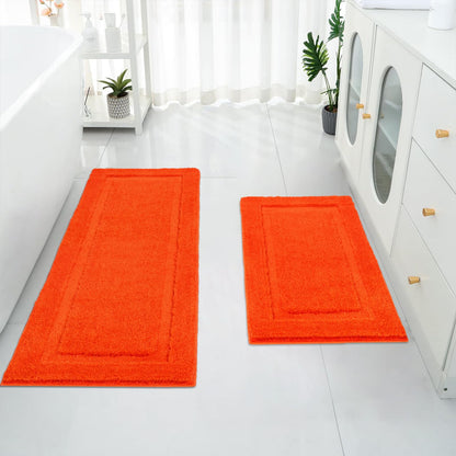 SHACOS Soft Microfiber Bathroom Rugs Set of 2 Pieces, White