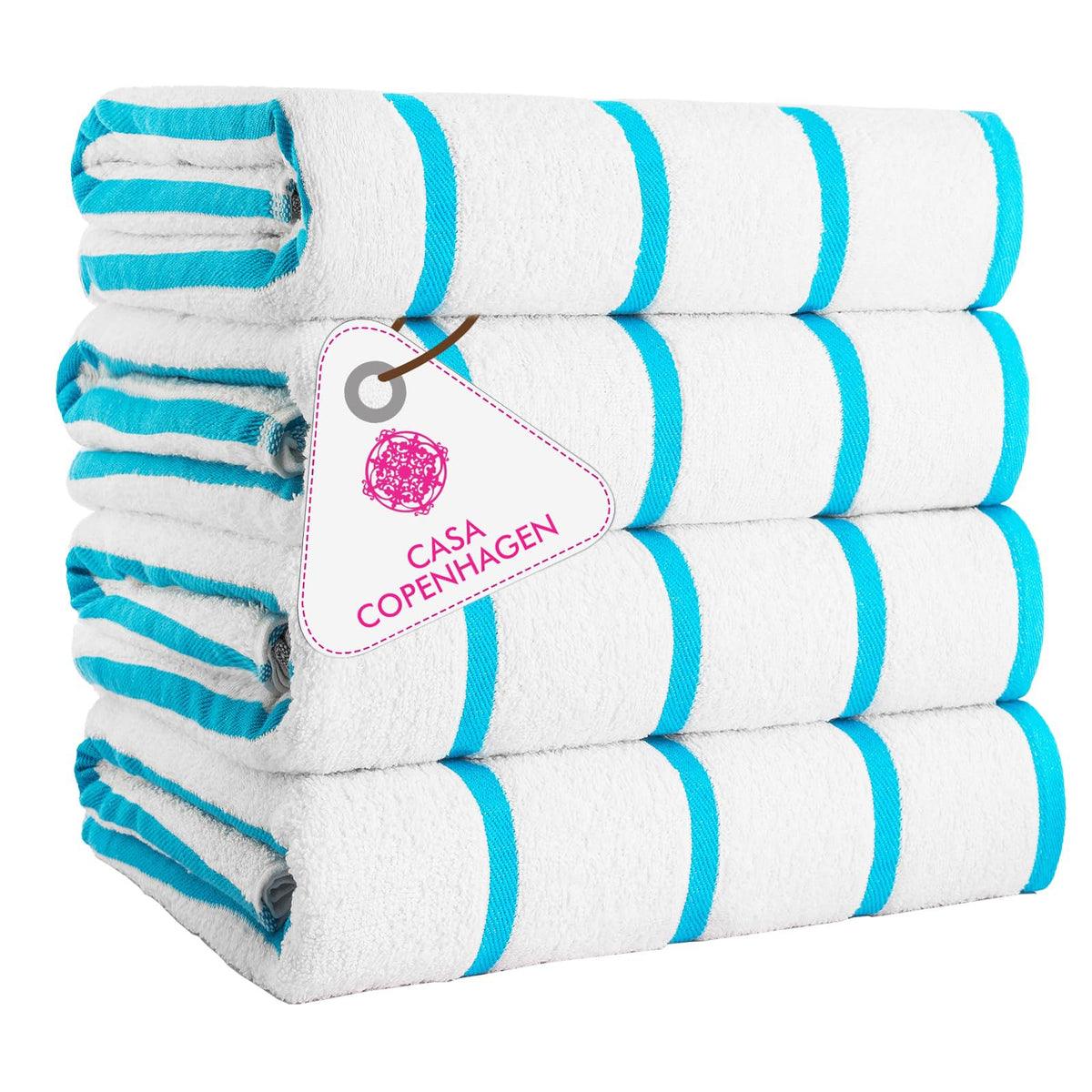 CASA COPENHAGEN Solitaire 6 Pieces Towel Set- Midnight Black, 600 GSM 2 Bath Towel 2 Hand Towel 2 Washcloth, Designed in Denmark Made of Soft Egyptian Cotton for Bathroom, Kitchen & Shower