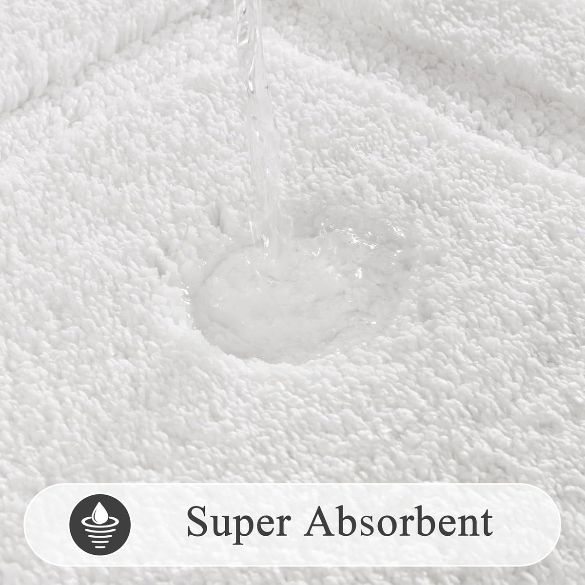 SHACOS Soft Microfiber Bathroom Rugs Set of 2 Pieces, White