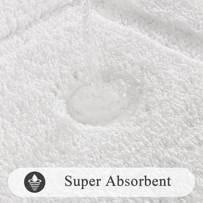 SHACOS Soft Microfiber Bathroom Rugs Set of 2 Pieces, White
