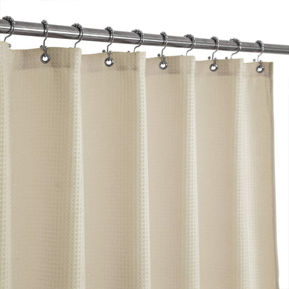 Barossa Design 36x84 Extra Long Stall Shower Curtain Waffle Weave White