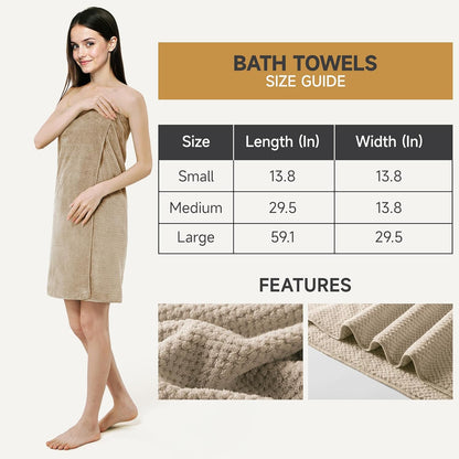 REDKISS 6-Piece Bath Towel Set - 2 Washcloths, 2 Hand Towels, 2 Bath Towels | Ultra-Fiber Coral Fleece, Super Absorbent, No Lint & No Fading | Perfect for Bathroom, Spa, Gym | Family & Adults-Camel
