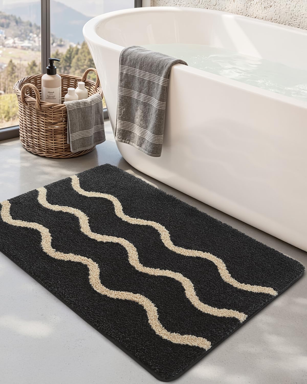 DEXI Colorful Bath Mats 36x24, Non Slip Washable Bathroom Rug