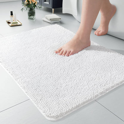 LOCHAS Luxury Bathroom Rug Shaggy Bath Mat 24 x 60 Inch, Gray