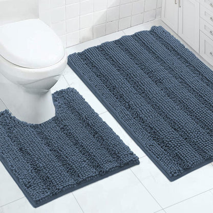 Turquoize Bathroom Runner Rug 17"x47", Soft Absorbent Chenille Bath Rug