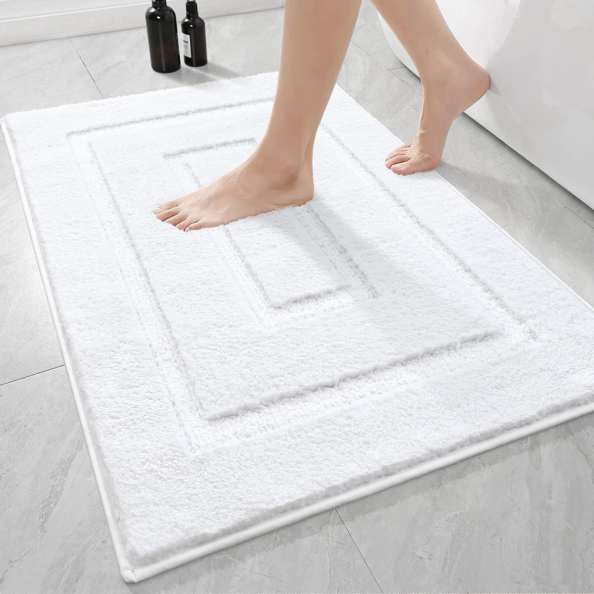 HOMORE Black Bathroom Rug 24x60 Inch Soft Absorbent Bathroom Runner Rug