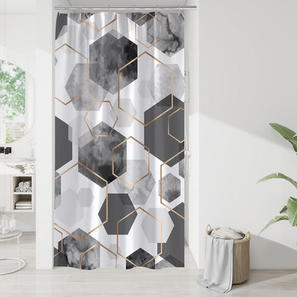 Litabel Sage Green Geometric Shower Curtain for Bathroom, 72x72