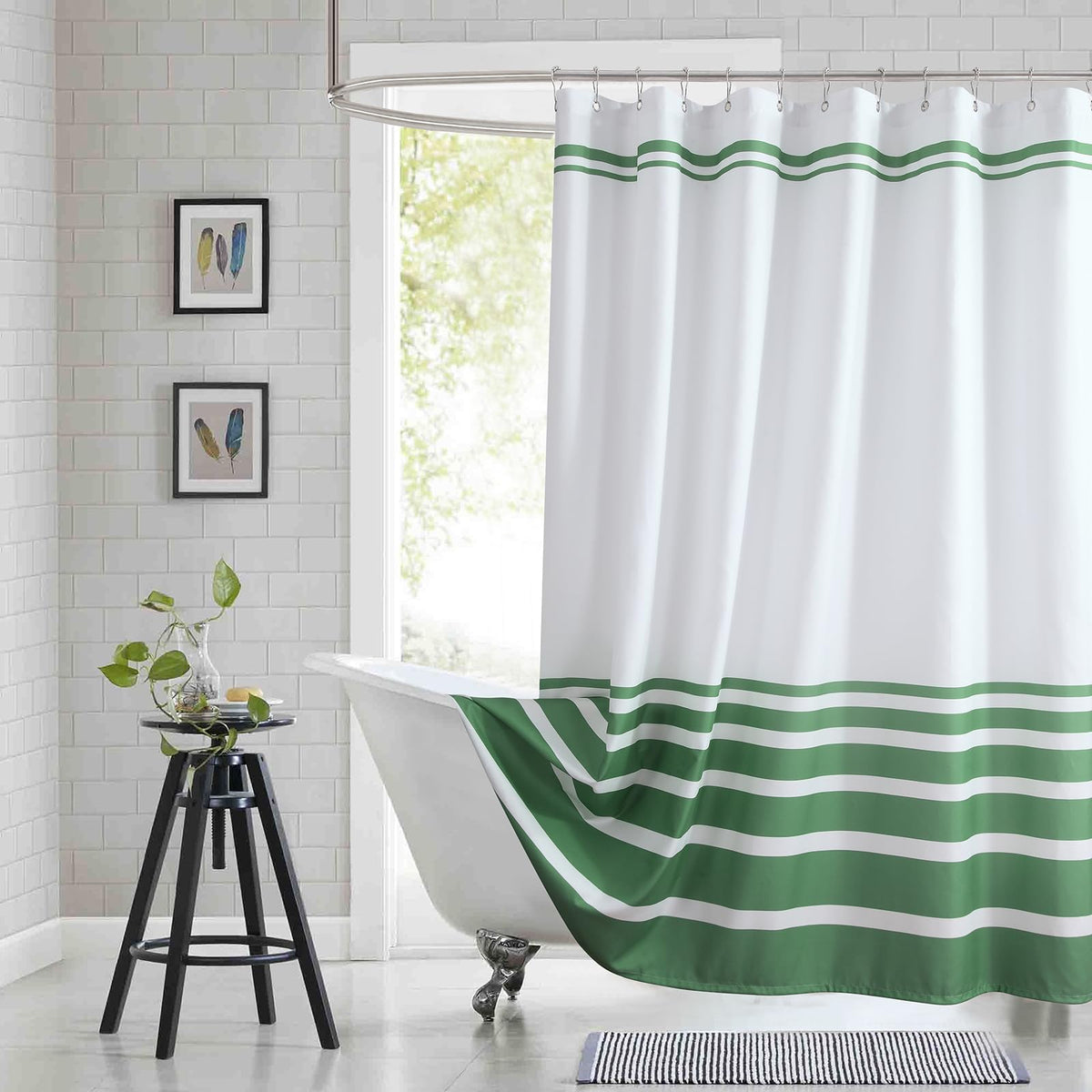 Fabric Shower Curtain, Blue Shower Curtain, Plolyester Ombre Shower Curtains for Bathroom, Modern Decorative Bathroom Curtains, 72" W x 72" H