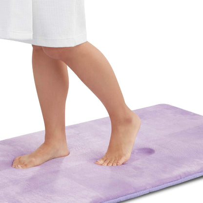 Memory Foam Bath Mat Non Slip Absorbent Super Cozy Velvet Bathroom Rug Carpet (20 inches X 32 inches, Grey)