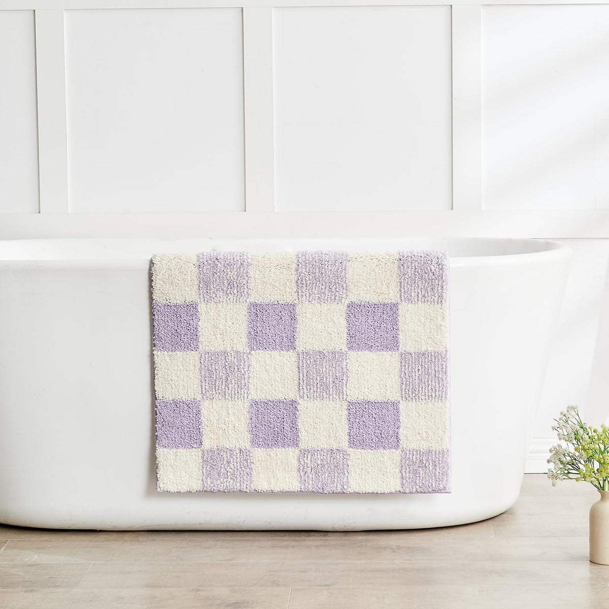 CozeCube Navy Blue Bath Mat 24"x16" Non Slip Washable Rug