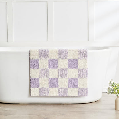 CozeCube Navy Blue Bath Mat 24"x16" Non Slip Washable Rug