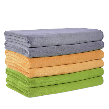 JML Microfiber Bath Towels, Bath Towel Set (6 Pack, 27" x 55") - Extra Absorbent and Fast Drying,Multipurpose Microfiber Towel for Bath, Beach, Pool, Sports, Yoga - Grey