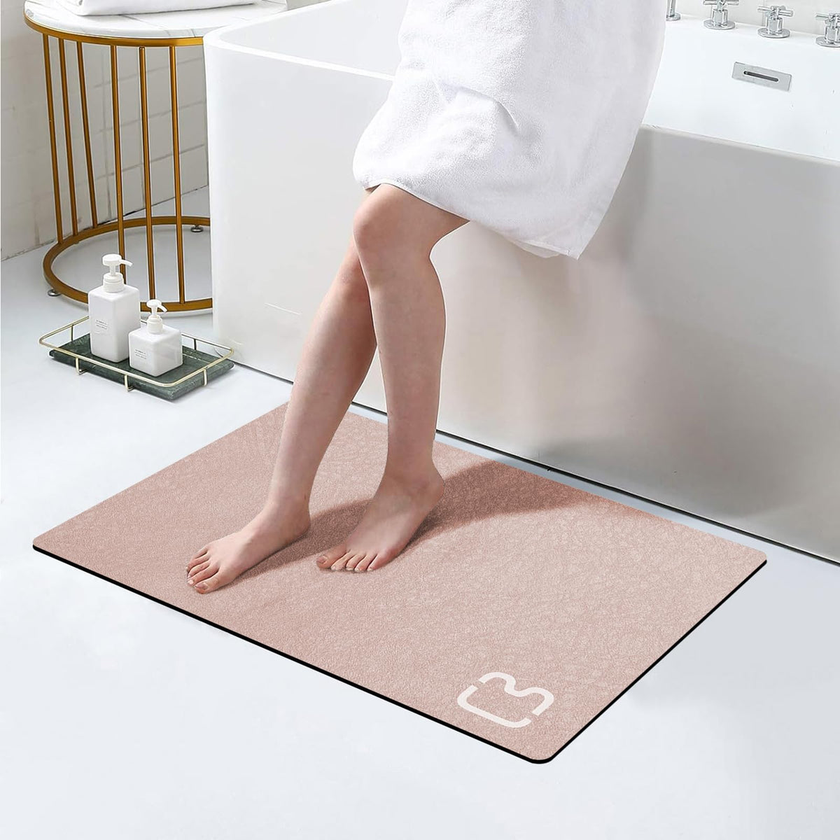 RUERYA Grey Long Bathroom Rugs Large Stone Bath Mats for Bathroom,15.7"x47"