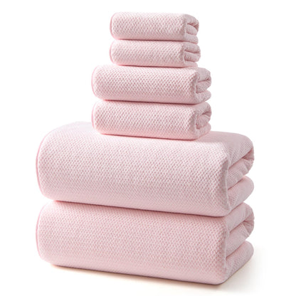 REDKISS 6-Piece Bath Towel Set - 2 Washcloths, 2 Hand Towels, 2 Bath Towels | Ultra-Fiber Coral Fleece, Super Absorbent, No Lint & No Fading | Perfect for Bathroom, Spa, Gym | Family -Olive Green