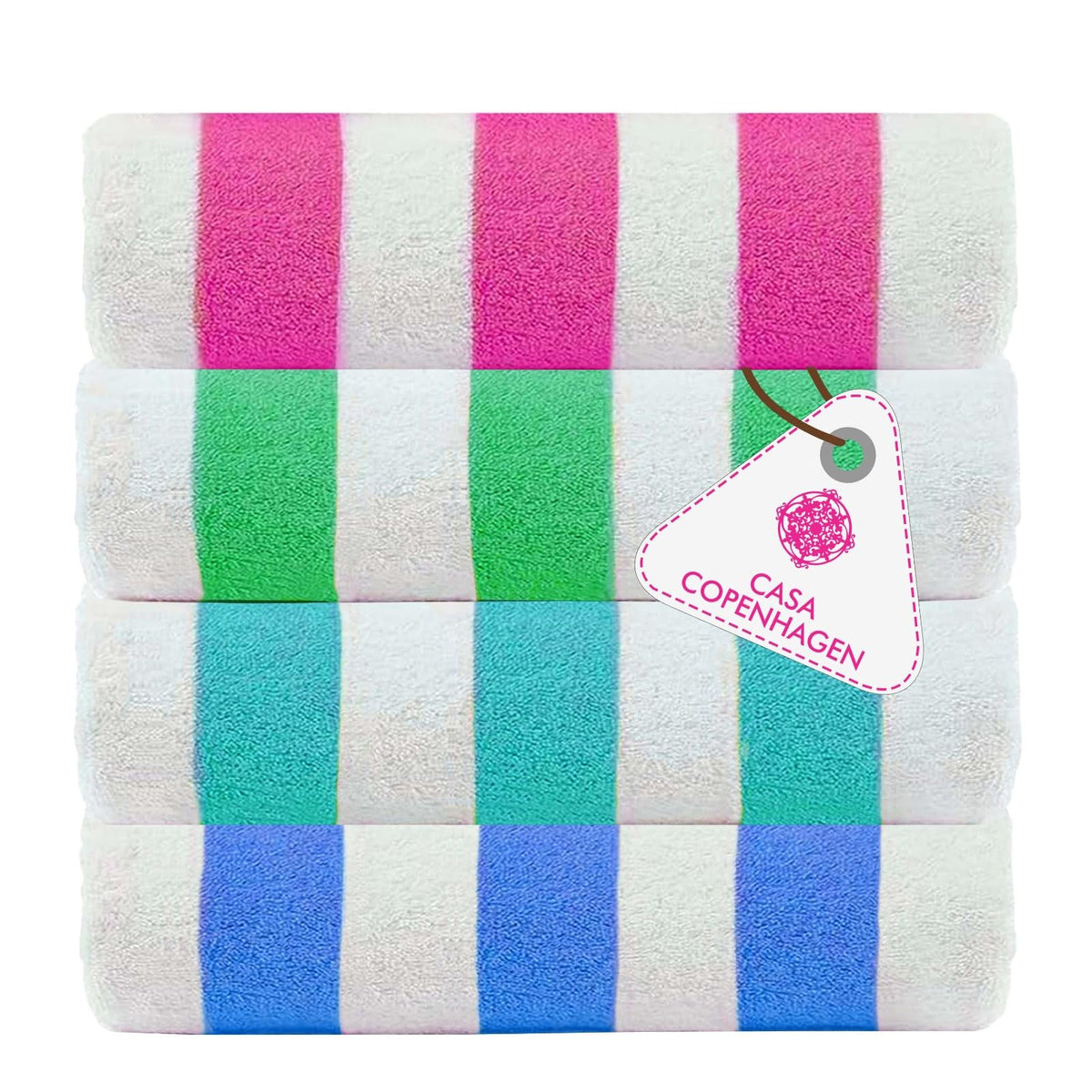CASA COPENHAGEN Solitaire 6 Pieces Towel Set- Midnight Black, 600 GSM 2 Bath Towel 2 Hand Towel 2 Washcloth, Designed in Denmark Made of Soft Egyptian Cotton for Bathroom, Kitchen & Shower