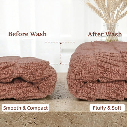 Fall Hand Towels Set of 2 - Bathroom & Kitchen Towels, Jacquard(Terracotta)