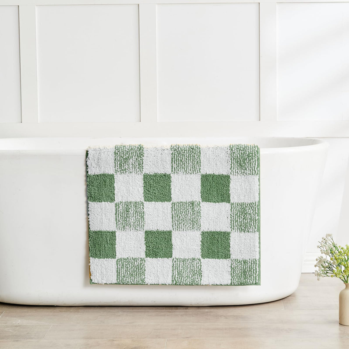 CozeCube Navy Blue Bath Mat 24"x16" Non Slip Washable Rug