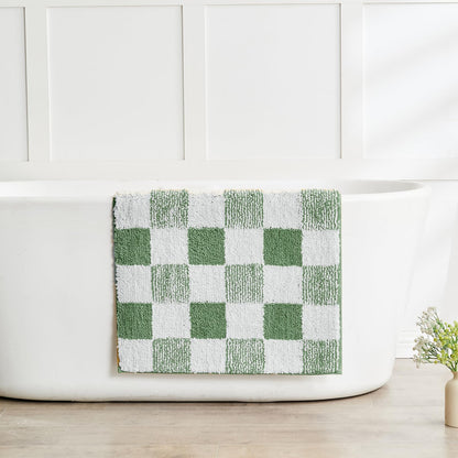 CozeCube Navy Blue Bath Mat 24"x16" Non Slip Washable Rug