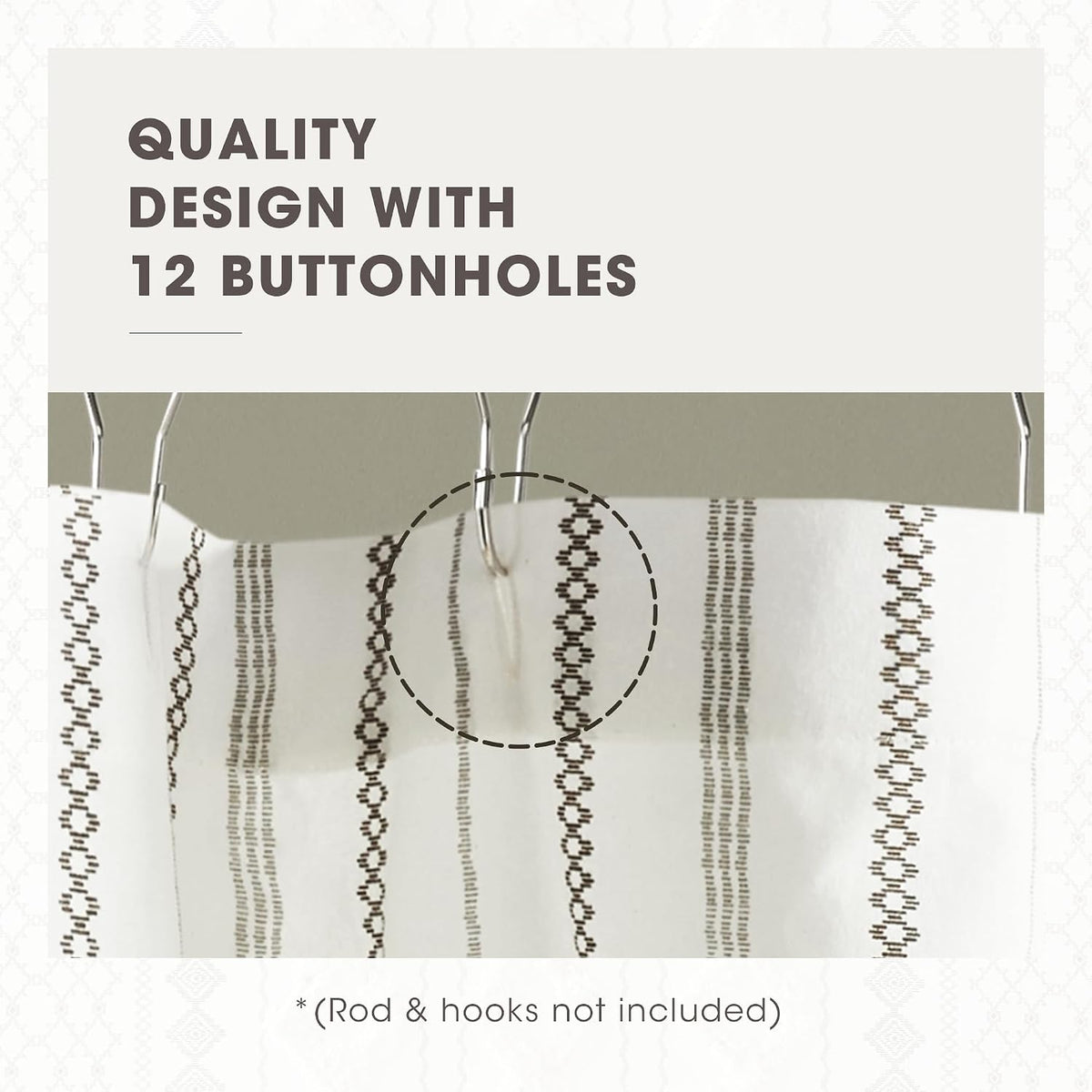 INK+IVY Imani Tufted Chenille 100% Cotton Shower Curtains Machine Washable, Modern Home Bathroom Décor Bathtub Privacy Screen, 72" x 72", Ivory