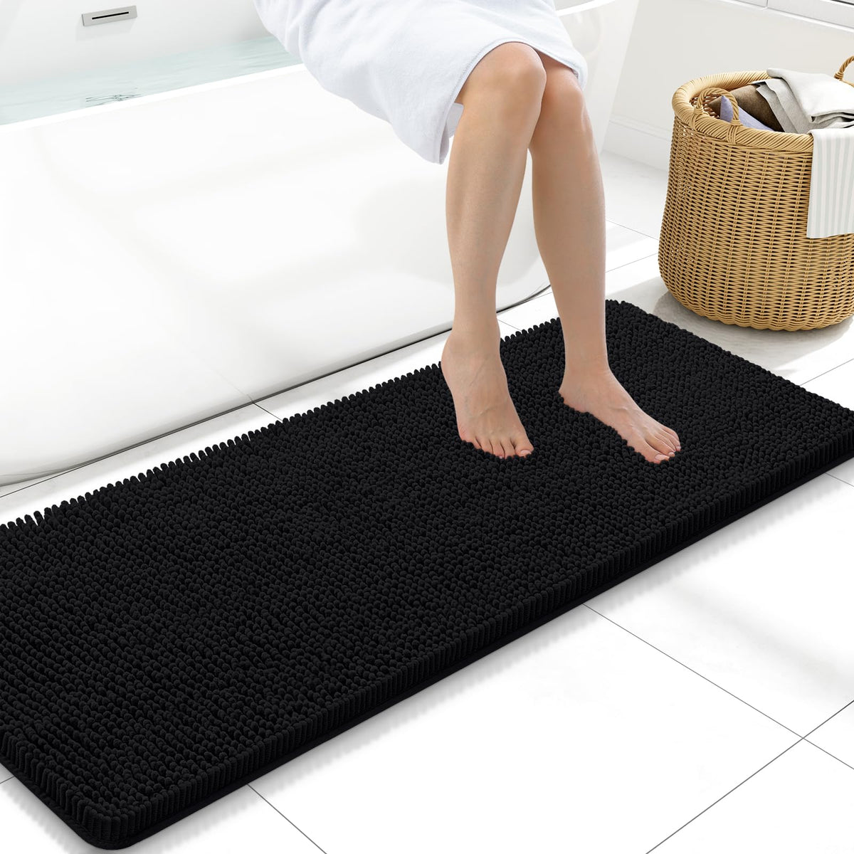 Arotive Bathroom Rugs 24x16, Soft Absorbent Shaggy Chenille Bath Rugs