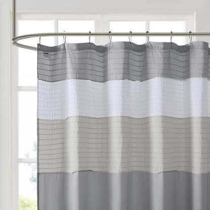 Comfort Spaces Windsor Shower Curtain for Bathroom, 72 x 72, Gray